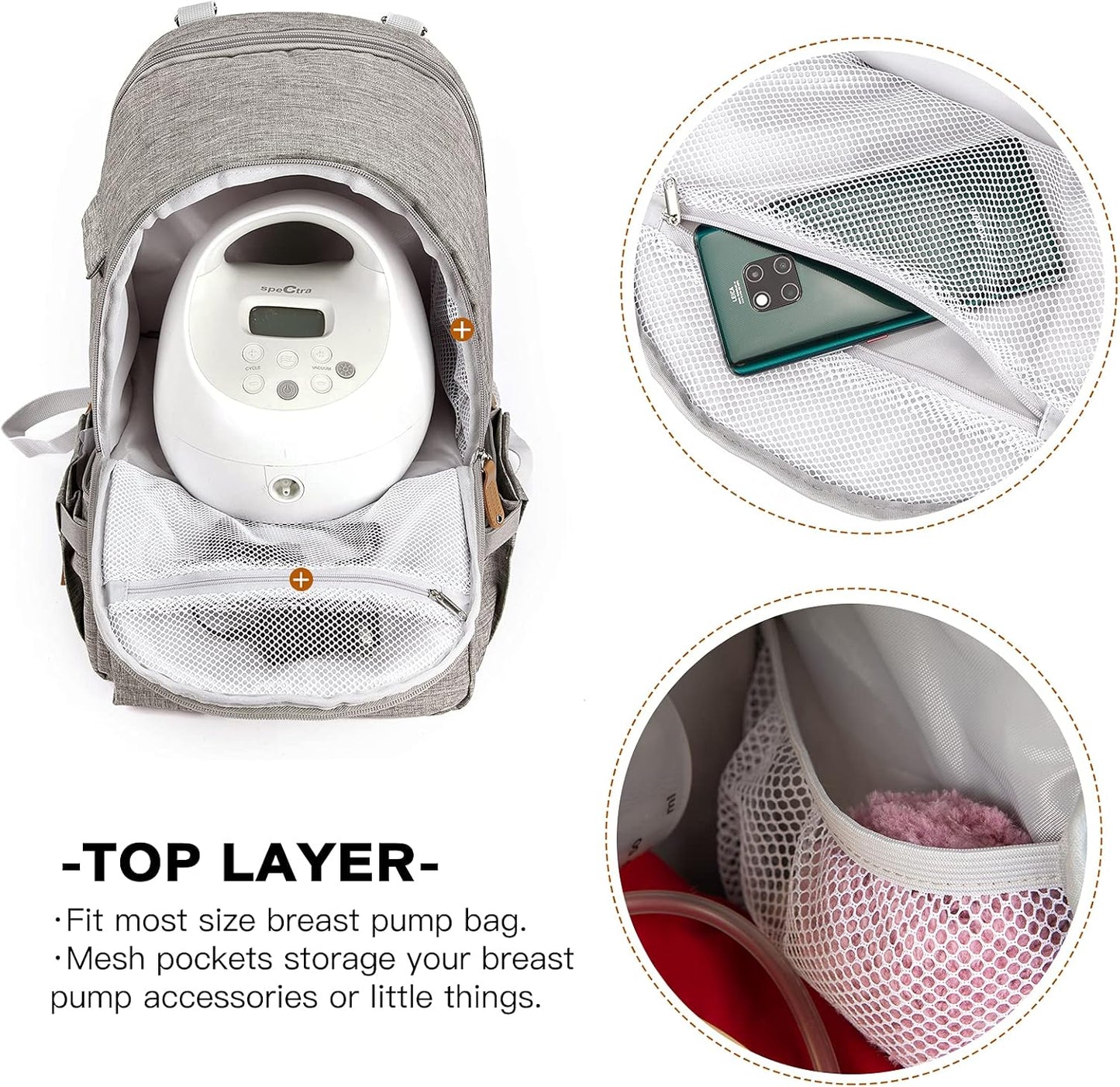 Backpack Backpack 13 Inch MOMIGO Breast Pump - Cooler and Moistureproof Bag Double Layer for Mother Outdoor Working