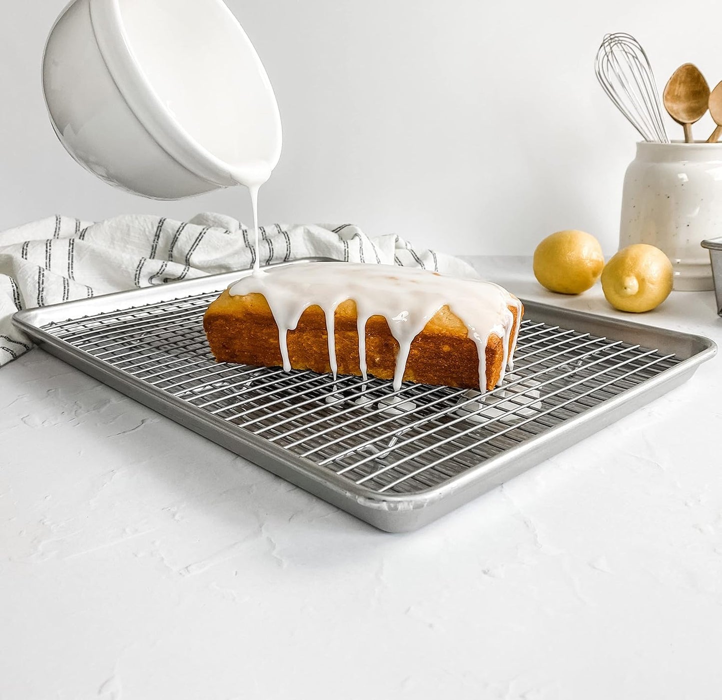 USA Pan Extra Large Baking Sheet and Nonstick Cooling Rack Set - Durable Metal Construction, XL Size