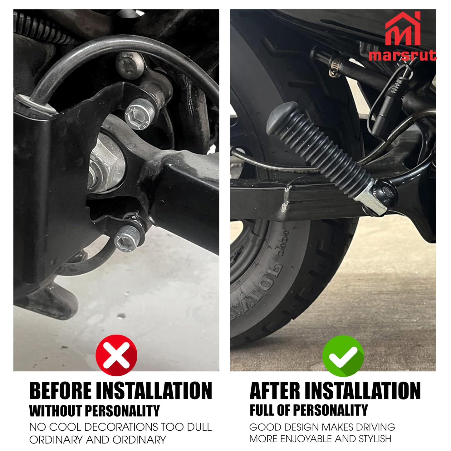 2pcs Foot Pegs Fit for Harley, Passenger Motorcycle Foot Pegs for Harley Davidson Sportster 883 1200, Forty Eight, Iron 883, Dyna, Road King, 10mm Bore, Aluminum Bike Rear Footrest Pedals Mounting