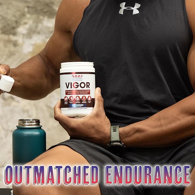 Vigor - Stimulant-Free Nitric Oxide Pre-Workout Powder | L-Citrulline (5000mg), Malic Acid (2000mg), GlycerPump (1500mg)| Blue Raspberry| 30 Servings, 13.86g Each | Made in The USA