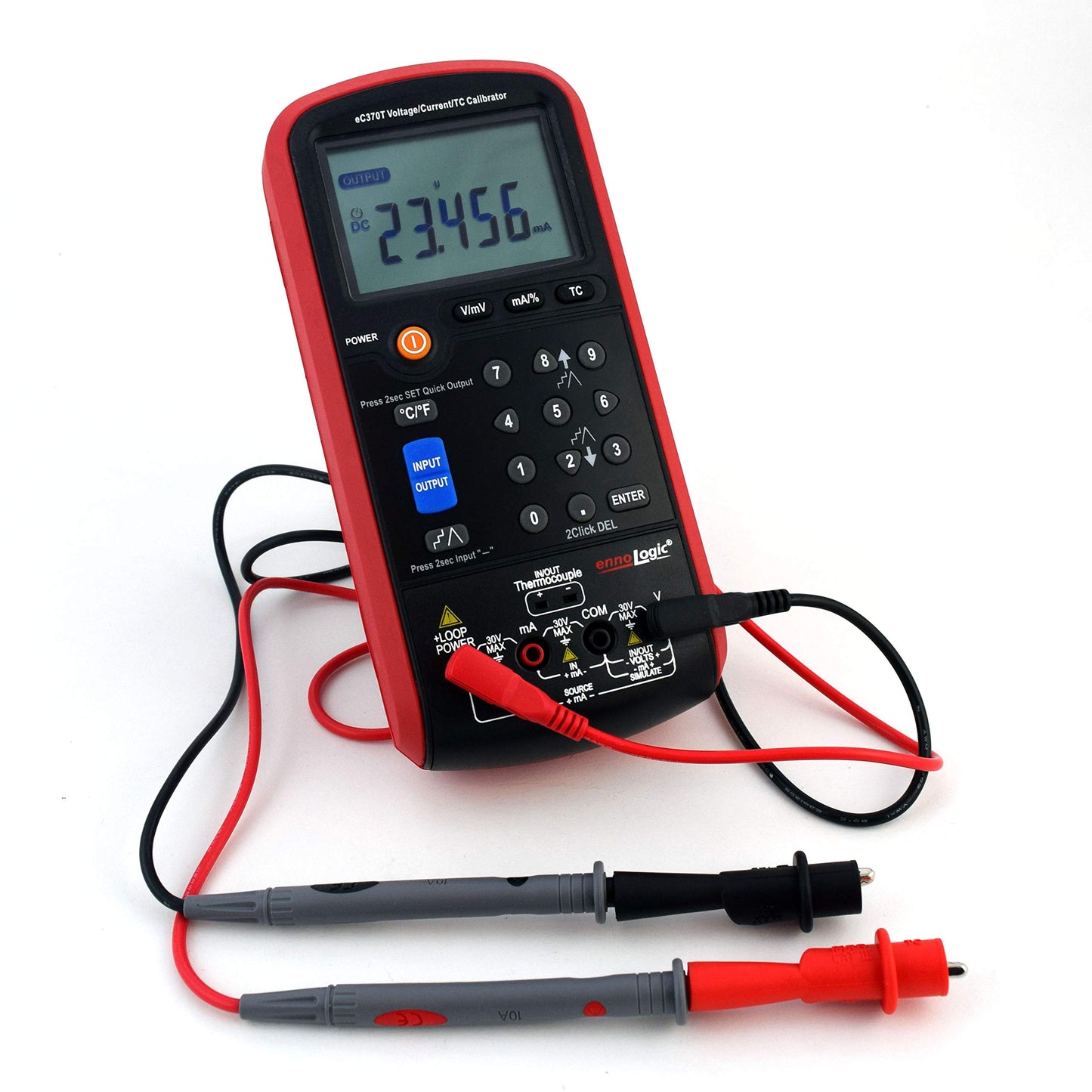 eC370T Volt mA Thermocouple Loop Process Calibrator by ennoLogic – 0-20V and 4-20mA V/mV/mA and Temperature Signal Generator, Meter and Simulator for Transmitters, Current Loops, and PLC