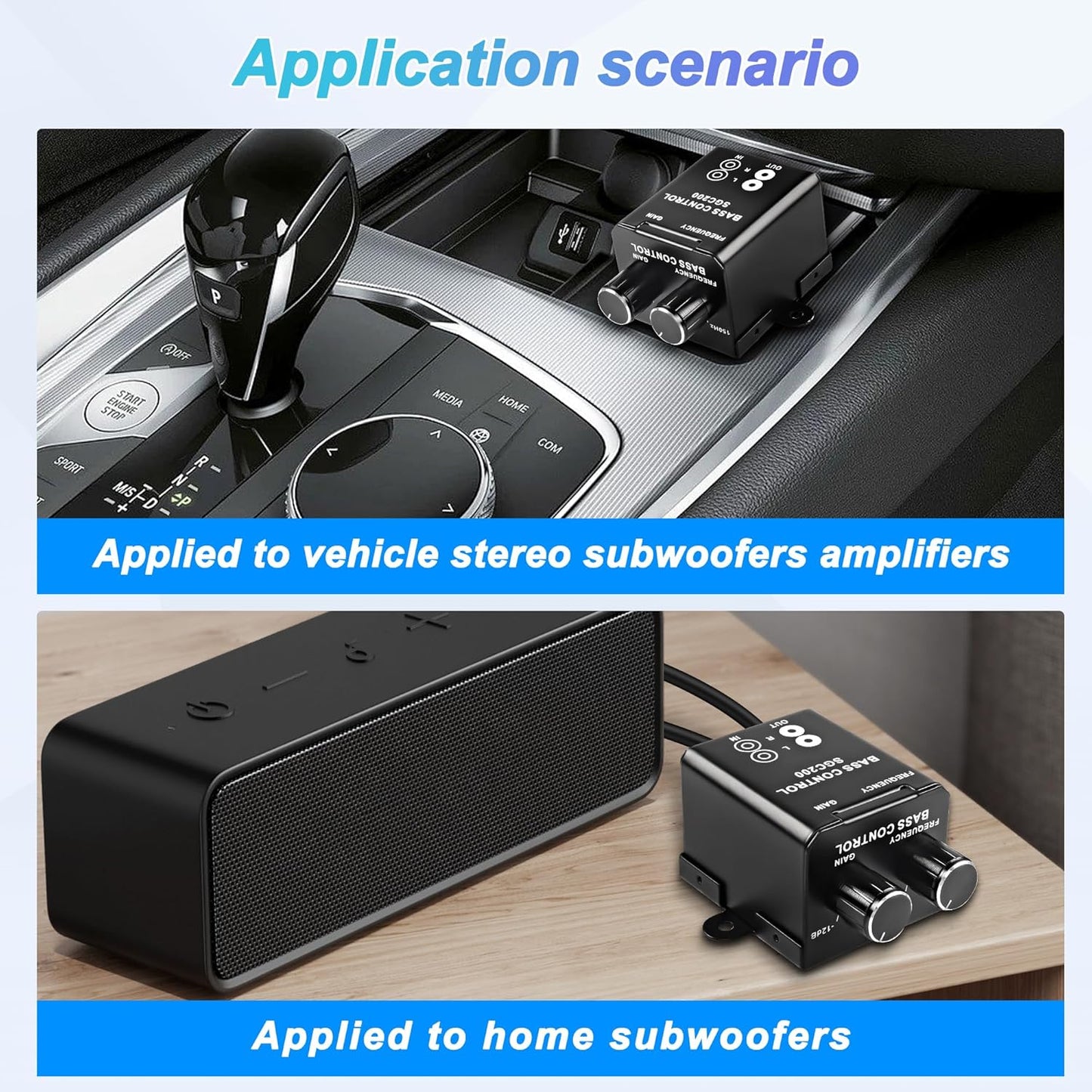 MEIRIYFA RCA Bass Knob for Car Amplifier Volume Control Knob Universal Car Audio Gain Regulator Remote Controller