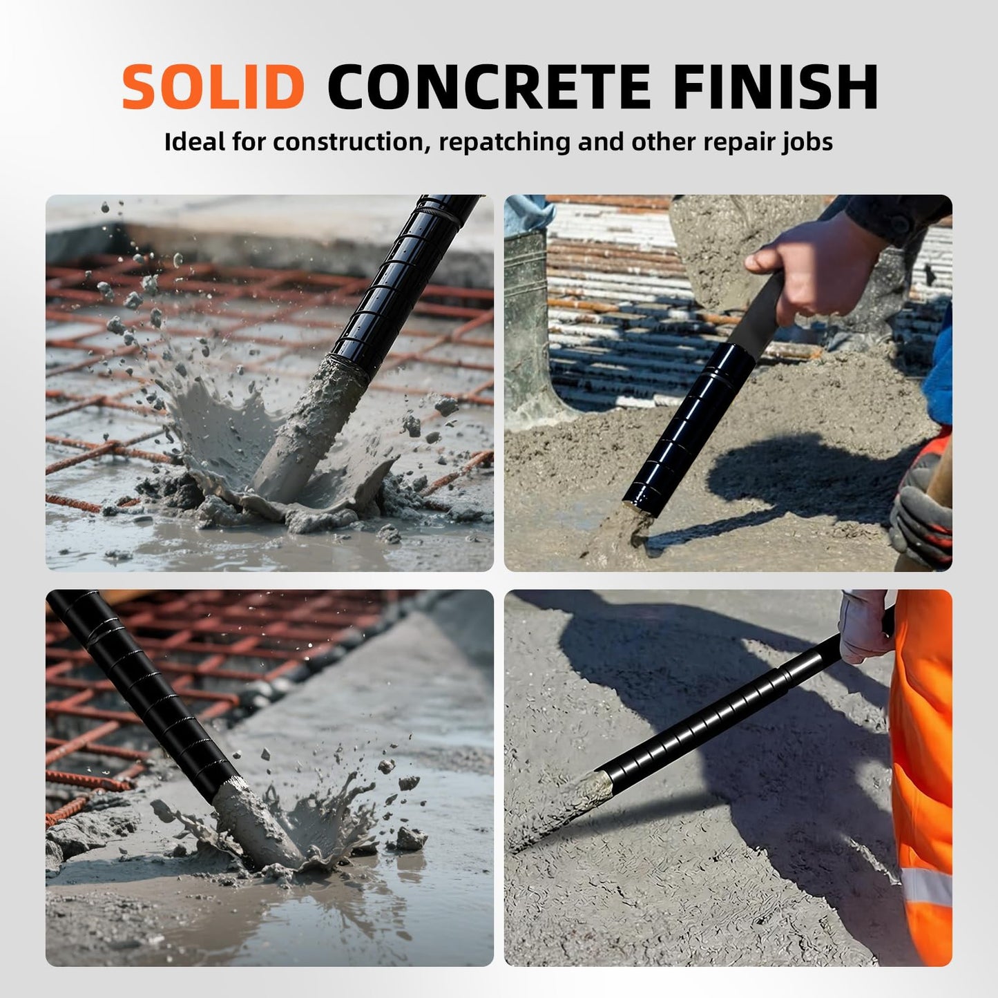 18FT Electric Vibrator Concrete Handheld,2HP 1700W 18000RPM Powerful Copper Motor Construction Insertion Cement Vibrator Remove Air Bubble,Mix Concrete with Flexible Shaft Long working area