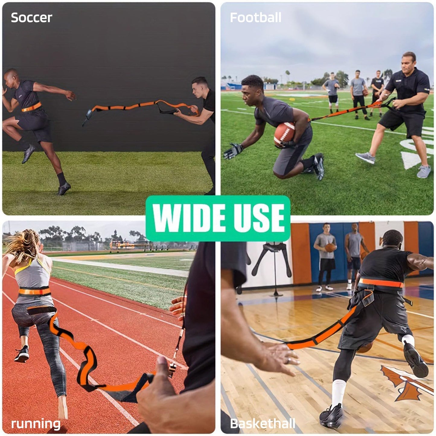 VEAREAR Speed Training Kit, Overload Running Resistance Harness & Resistance Band, Agility Training Equipment for Football, Strength Training Band for Youth, Adult, Athletes