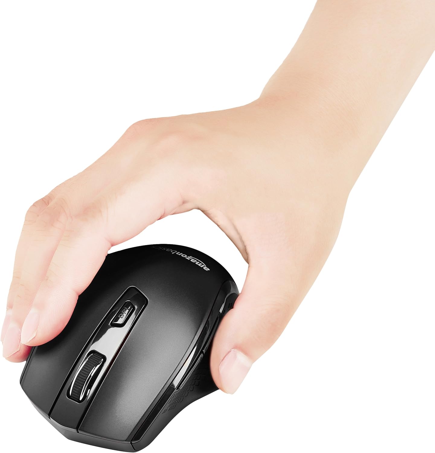 Amazon Basics 2.4 Portable Wireless Computer Mouse, Ergonomic, GHz Optical, DPI Adjustable, Easy to Use, Compatible
