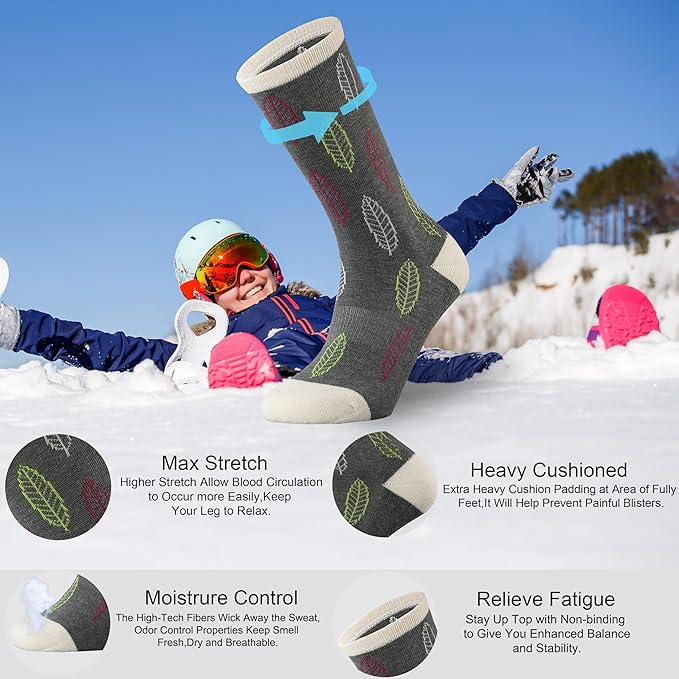 Ortis Ladies' Merino Wool Cushion Crew Socks for Women Outdoor Hiking Hike Trail Lightweight Gifts