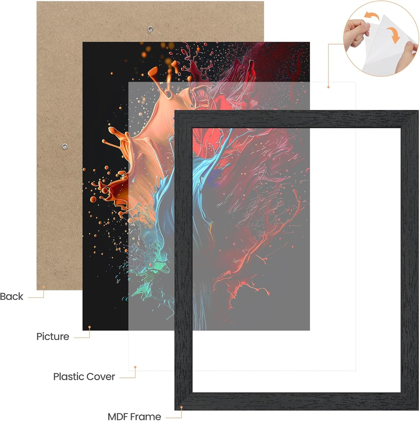 Upsimples 8.5x11 Picture Frame - Stylish Black Wall Gallery Frame for Photos | 1 Pack