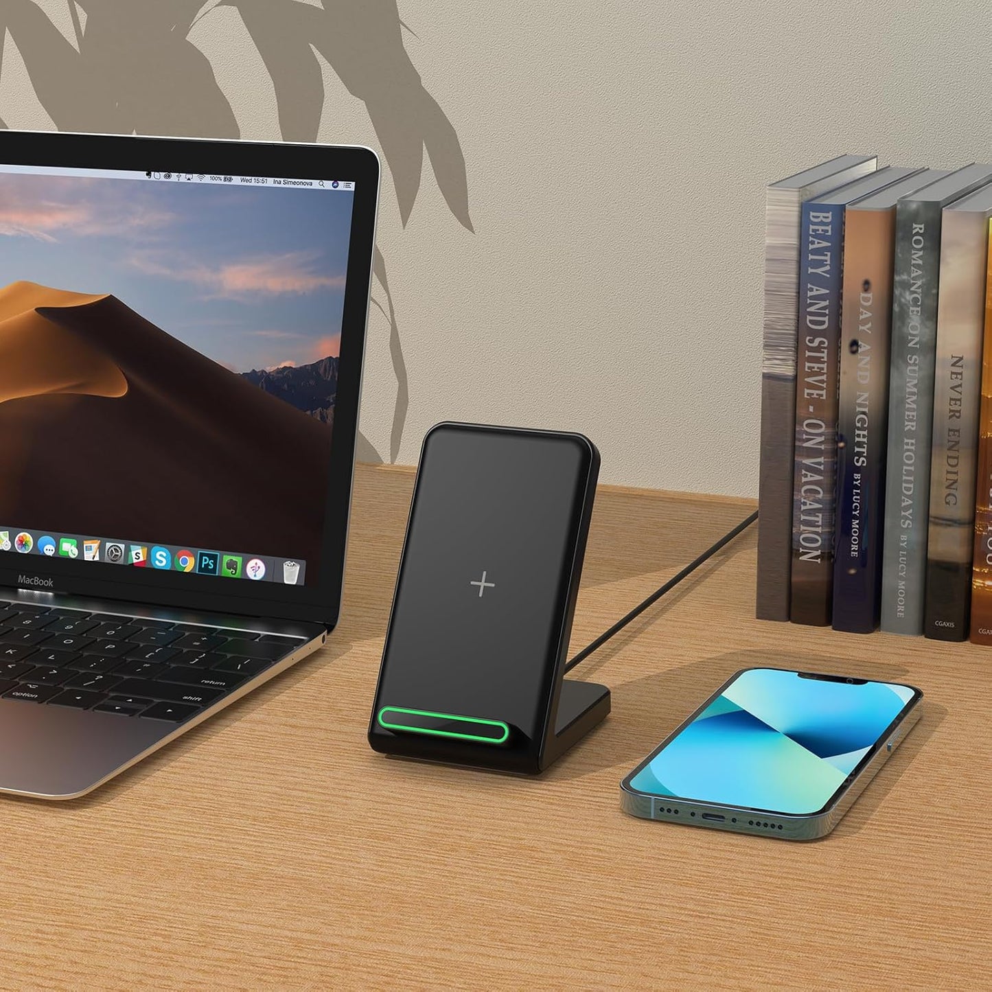 Cesbiomo 15W S24/S23/S22/S21/S20, 17/16/15/14/13/12/11/XR/8, 9 8 7,and Fast Wireless Charger, Wireless Charging Stand