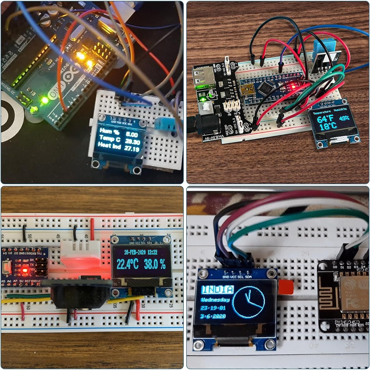 Meshnology 2 0.96 Inch 128x64 I2C SSD1315 ESP32 Pcs OLED Display Module Pixel IIC OLED Screen Driver Self-Luminous