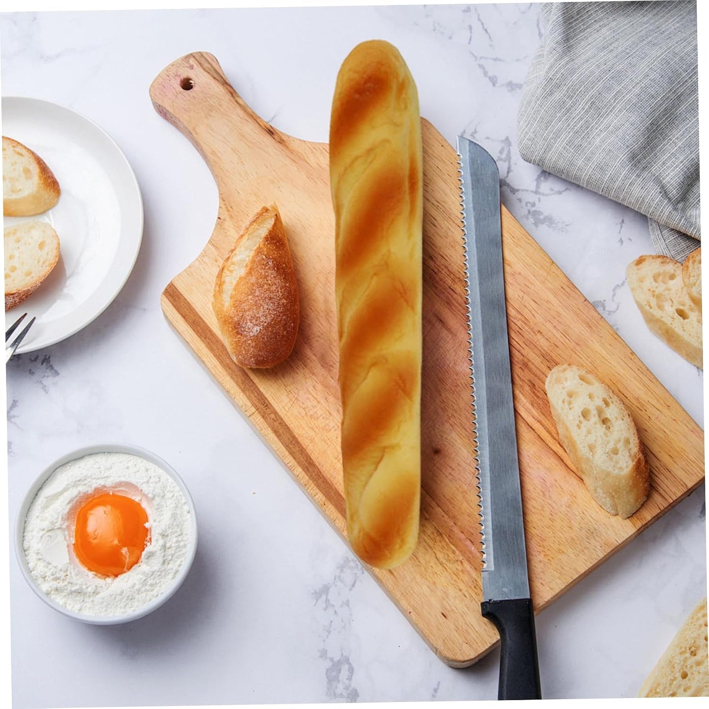 Xoeryoy 2PCS 13.8x2.4in Bread, PU Realistic Long Artificial Bread, Bake for Display, Photography Props, Bakery Ornament