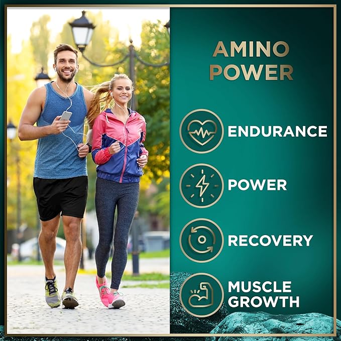 WILD FUEL Essential Amino Acids Supplement for Women and Men - All 9 BCAAs Amino Acid Complex for Power and Recovery - EAA Lysine, Tryptophan, Isoleucine - 2 Pack 240 Vegan BCAA Capsules