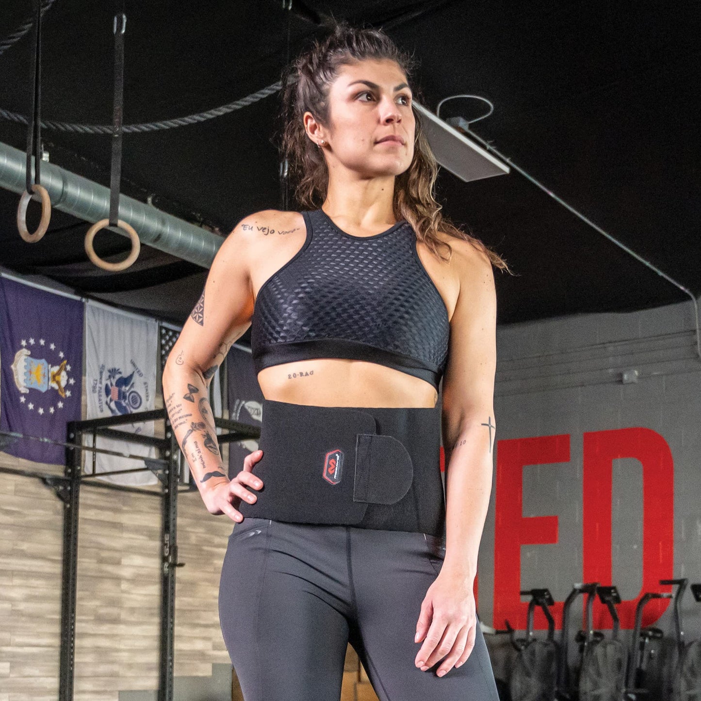 McDavid Sweat Band & Waist Trimmer Belt for Women, Back Support, Improves Posture During Workouts, Waist Trainer For Women, Black, Women's - One Size