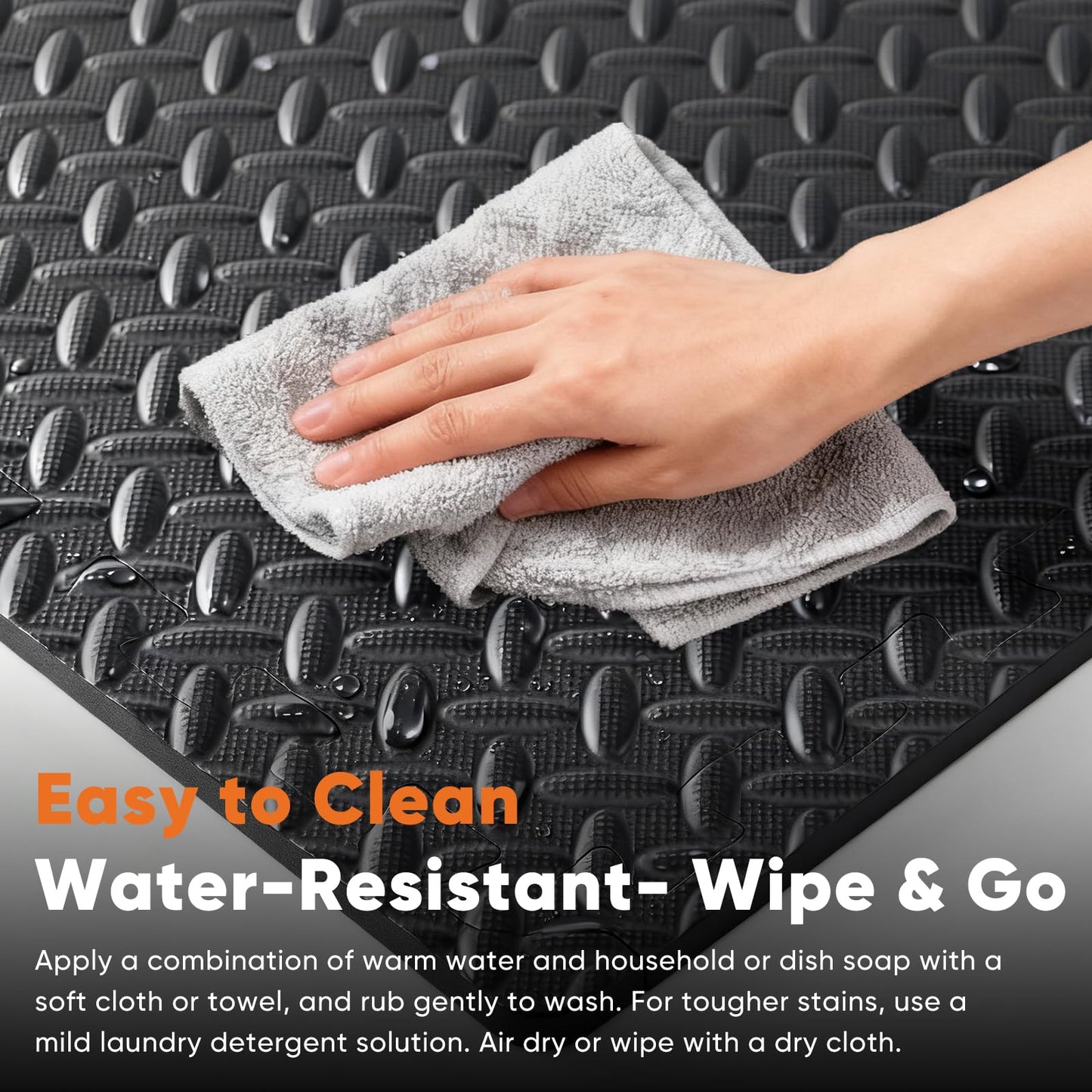 Sweetcrispy Interlocking Foam Floor Tiles, 1/2 Inch Thick Non-Slip Gym Flooring Mats for Home Gym, Garage & Workout Space, 12 Pcs
