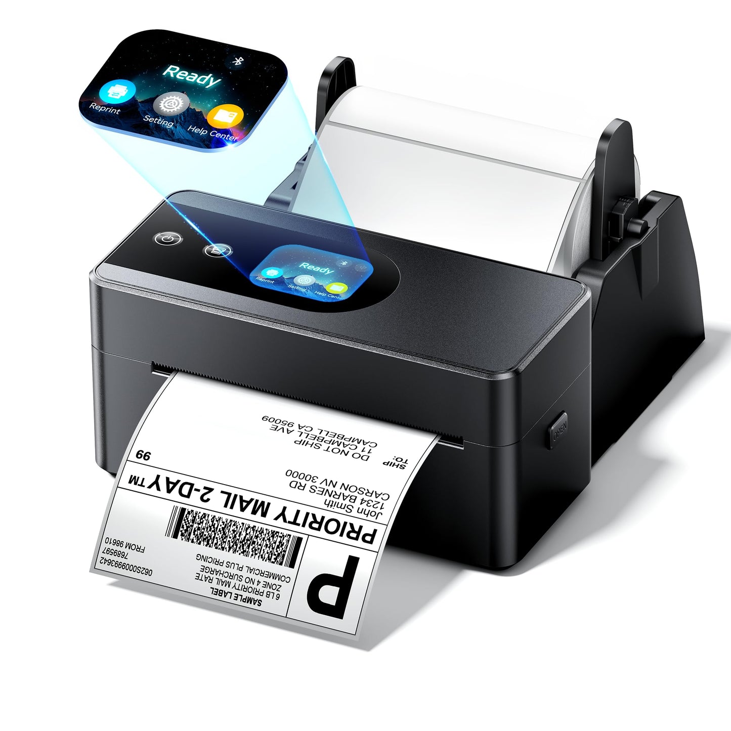 Phomemo Thermal Label Printer Upgraded with Touchable Screen, Shipping Label Printer for Small Business, 4x6 Wireless Thermal Label Printers for Shipping Package, Compatible with Amazon, Shopify, USPS