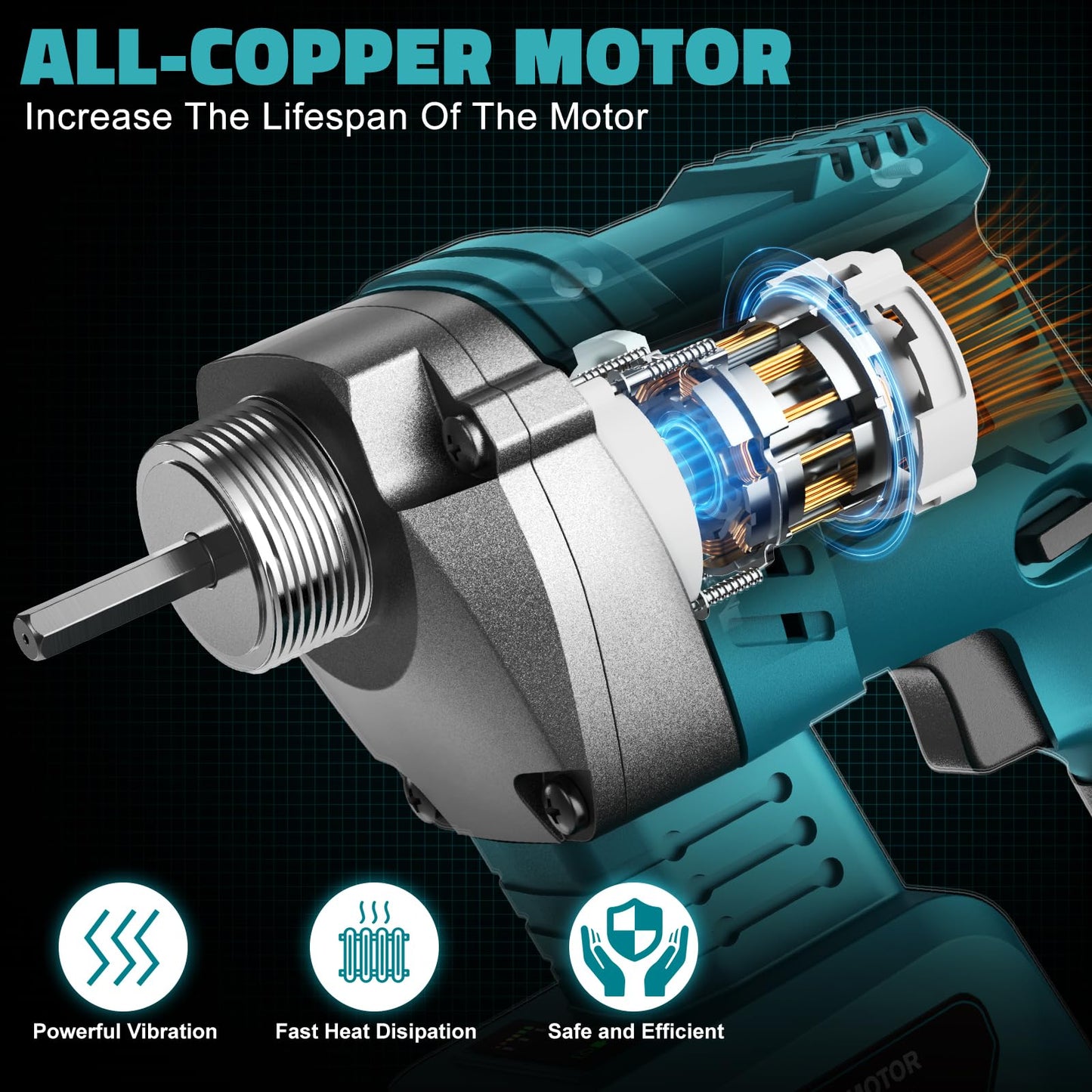 LIVOWALNY Handheld Concrete Vibrating Tool Compatible with Makita 18V Battery(Tool Only), 600W Cordless Electric Concrete Vibrator w/3.8ft Shaft Rod, Portable Pencil Cement Vibrarator Remove Bubble