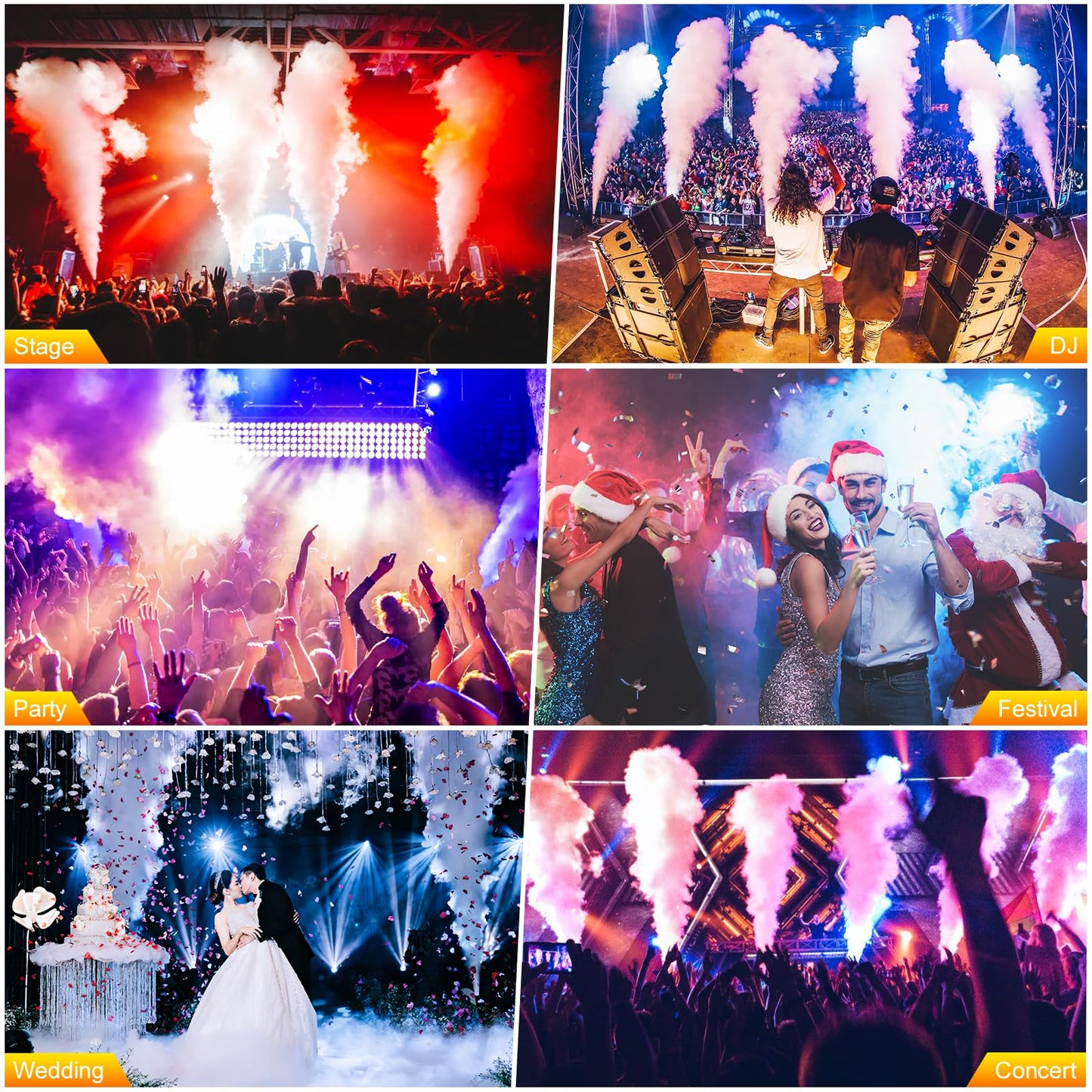 CO2 Jet Machine, 300W CO2 Cannon with LED Lights, Professional DMX CO2 Fog Machine Air Column, LED Stage Smoke Machine for DJ, Wedding, Party, Events, Festival (1pc)