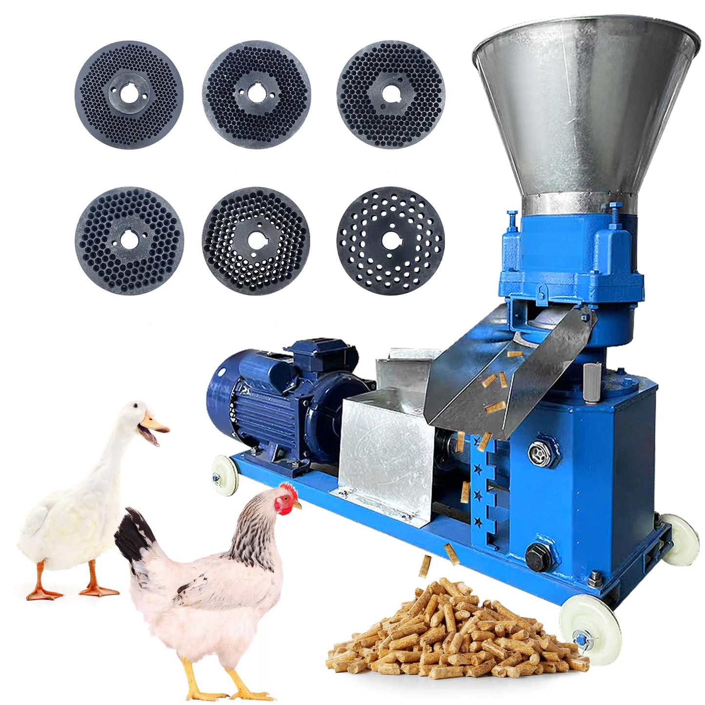 Dewinston 110V Pellet Mill Machine 3 Rollers Pellet Maker Machine 2.5/3/4/5/6/8mm