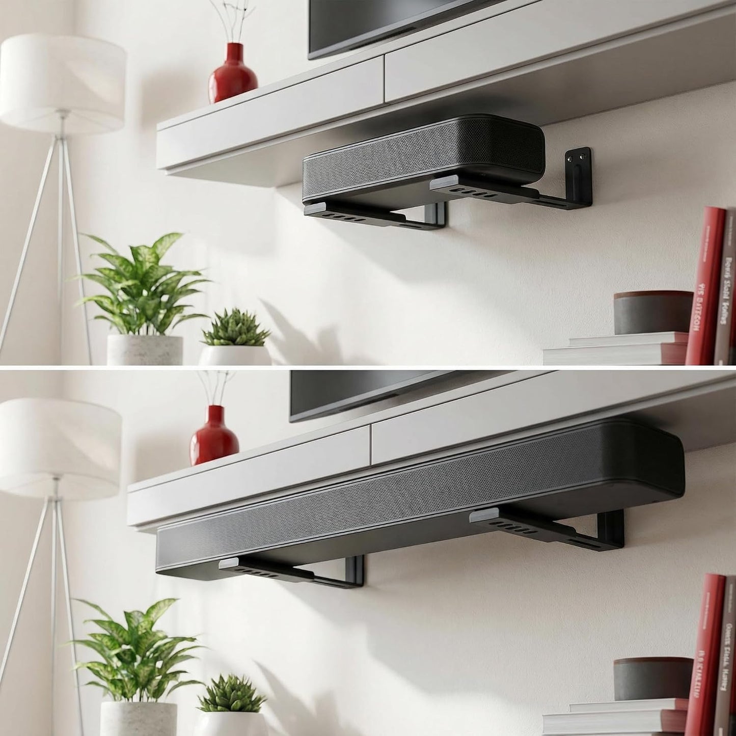 TERDEWE Depth Adjustabl Soundbar Wall Mount Bracket for Samsung, Sony, LG, Vizio, Bose, JBL and More Sound Bar Mounts