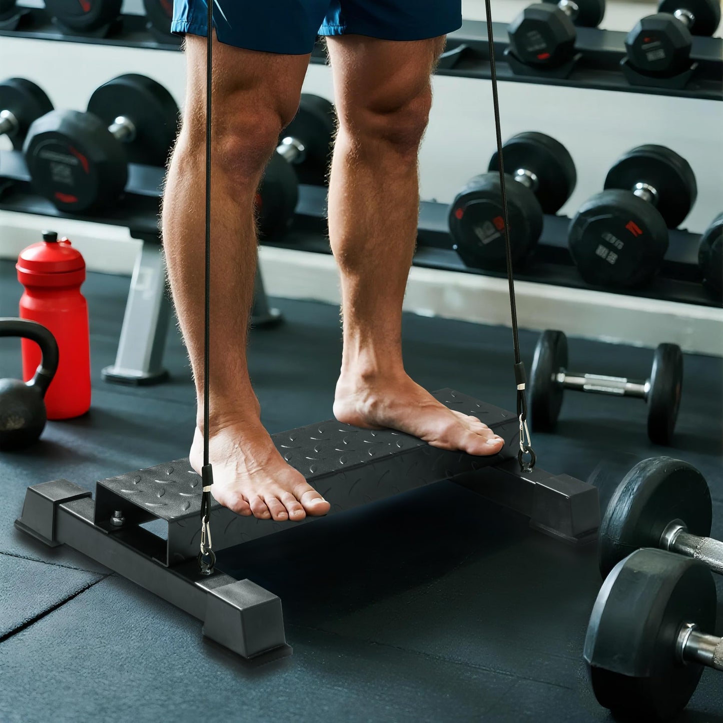 Steel Calf Raise Block – Heavy Duty Calf Stretch Platform for Seated & Standing Calf Raises, Calf Extension, Dumbbell Calf Raise & Leg Strength Training Equipment for Home Gym (4.6)