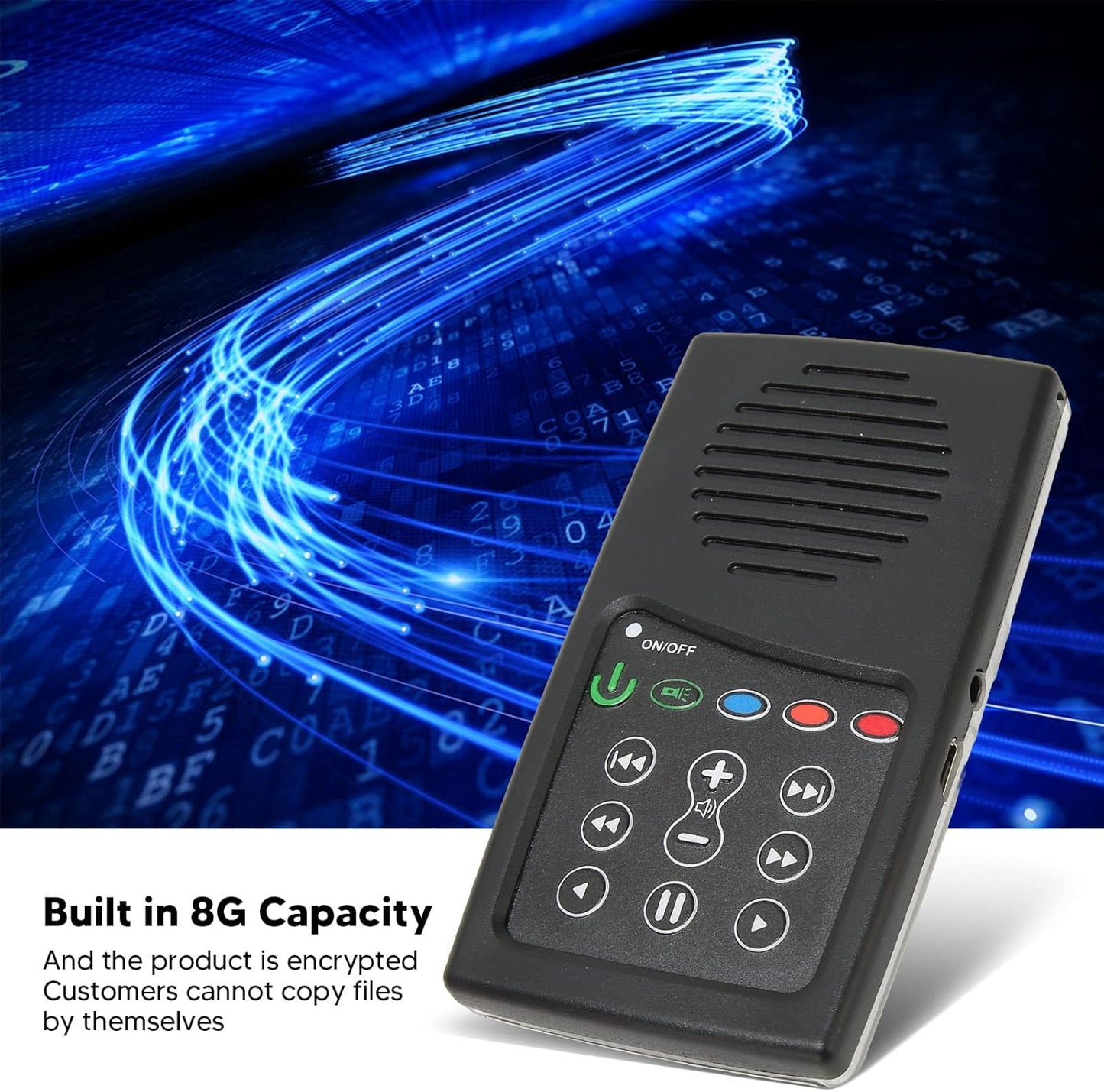 Zopsc 8G 350mAh Solar Powered Bible Reader, Portable Electronic Bible Audio Player Built in Capacity for Seniors