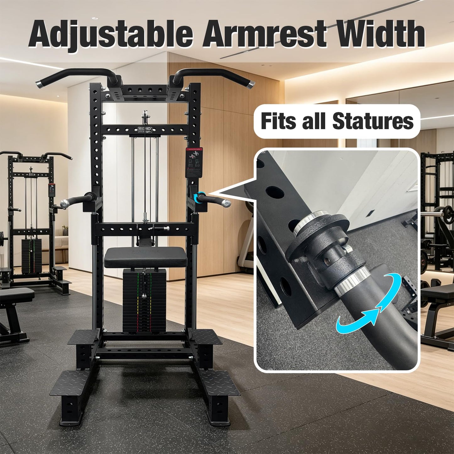 Commercial Dip & Chin Assist Machine with 220LBS Counterweight, Pull Up Assist Station Upper Body Workout Equipment with Adjustable Handles, Multi-Grip Chin Up Bar for Home Gym or Rehabilitation