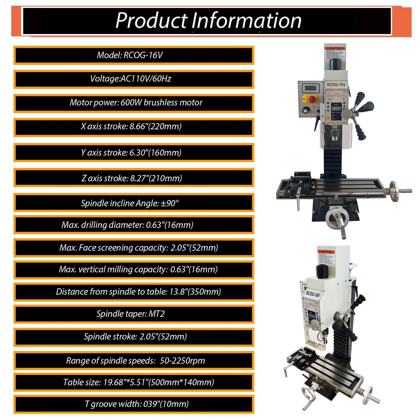 INTBUYING Mini Milling Drilling Machine Benchtop Mill Drill 5-1/2''x20'' Precision Hobby Milling Machine 600W MT2 Variable Speed Micro Feed with Spindle Drill Chucks for Metal Plastic Wood 110V