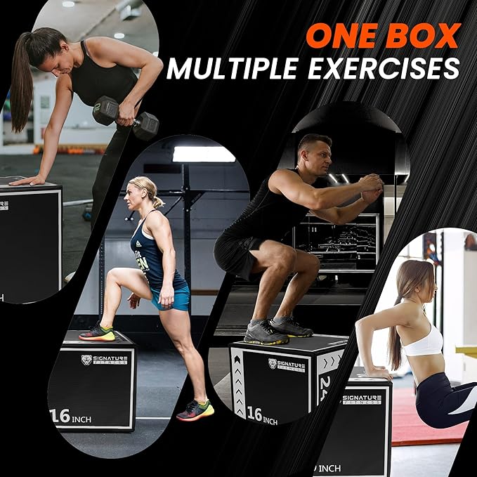 Plyo Box, 3-in-1 Foam Plyometric Jump Box, Box Jump for for Home Gym Training Fitness Workout Exercise, Multiple Colors