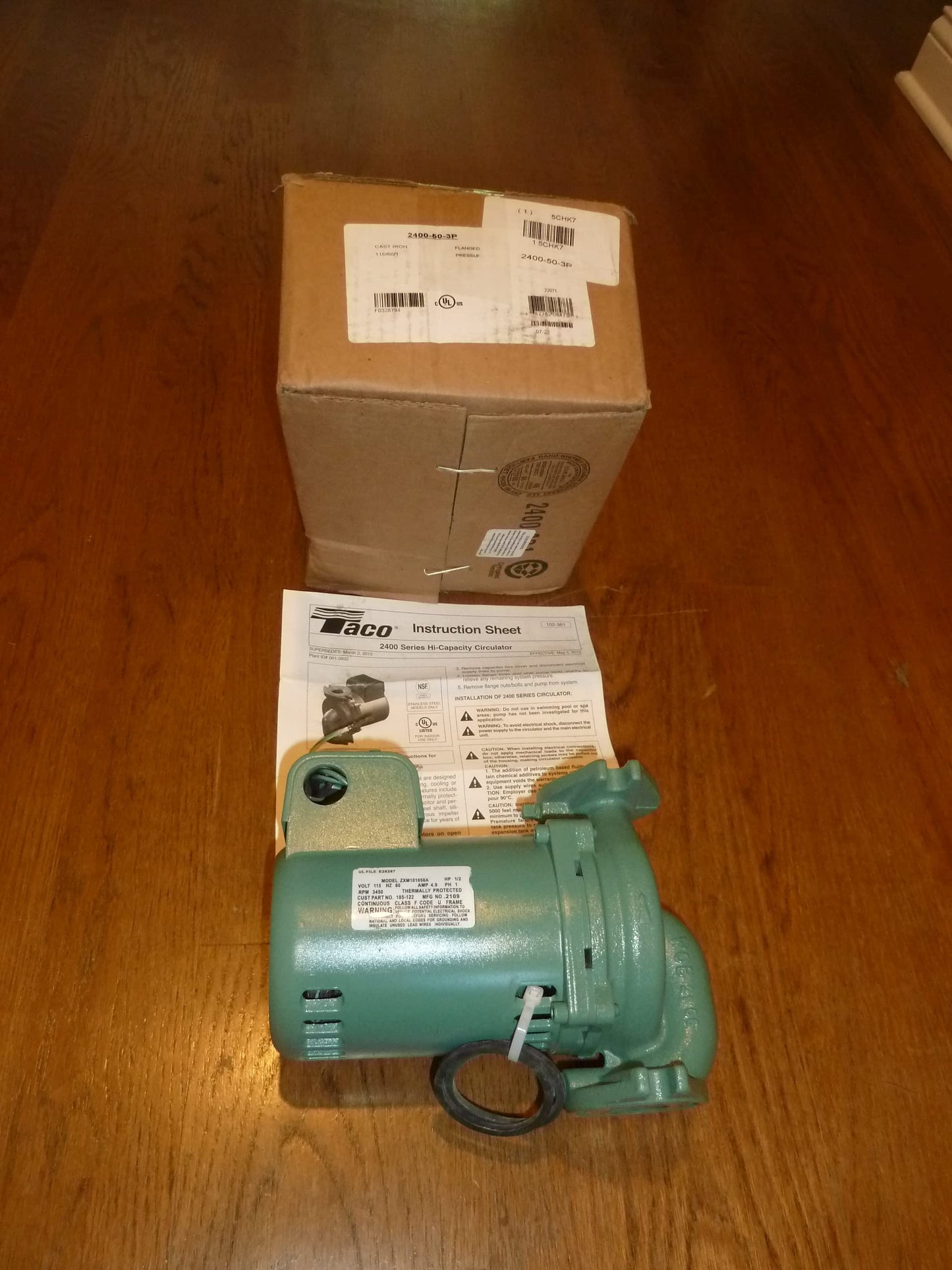 Taco 2400-50/2-3P Circulator Pump - Cast Iron - 1/2 HP
