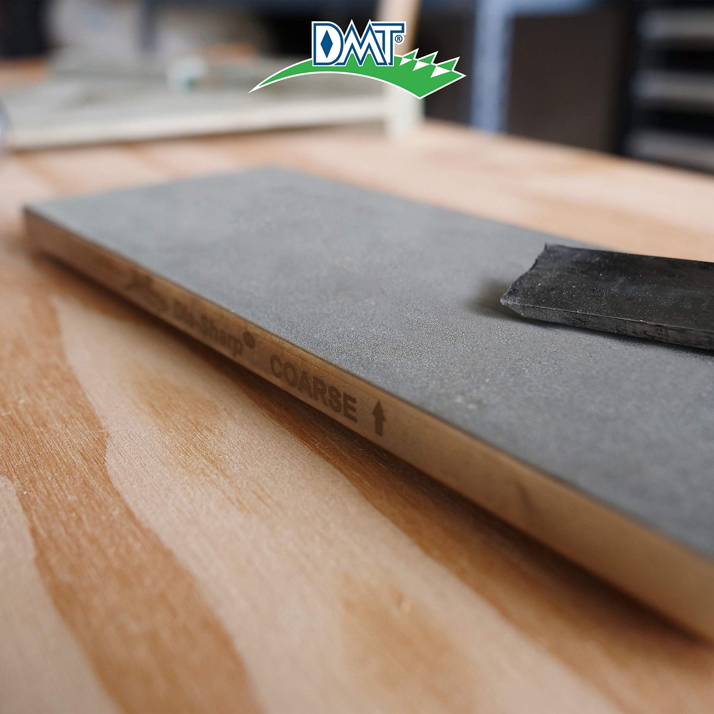 DMT D8C Dia-Sharp Bench Stone - Diamond Knife Sharpener for the Workshop, Jobsite or Kitchen - Coarse (325) - Flat Diamond Sharpening - Non-Slip Knife Sharpener- Made in the USA - 8 x 3 x 0.38 Inches