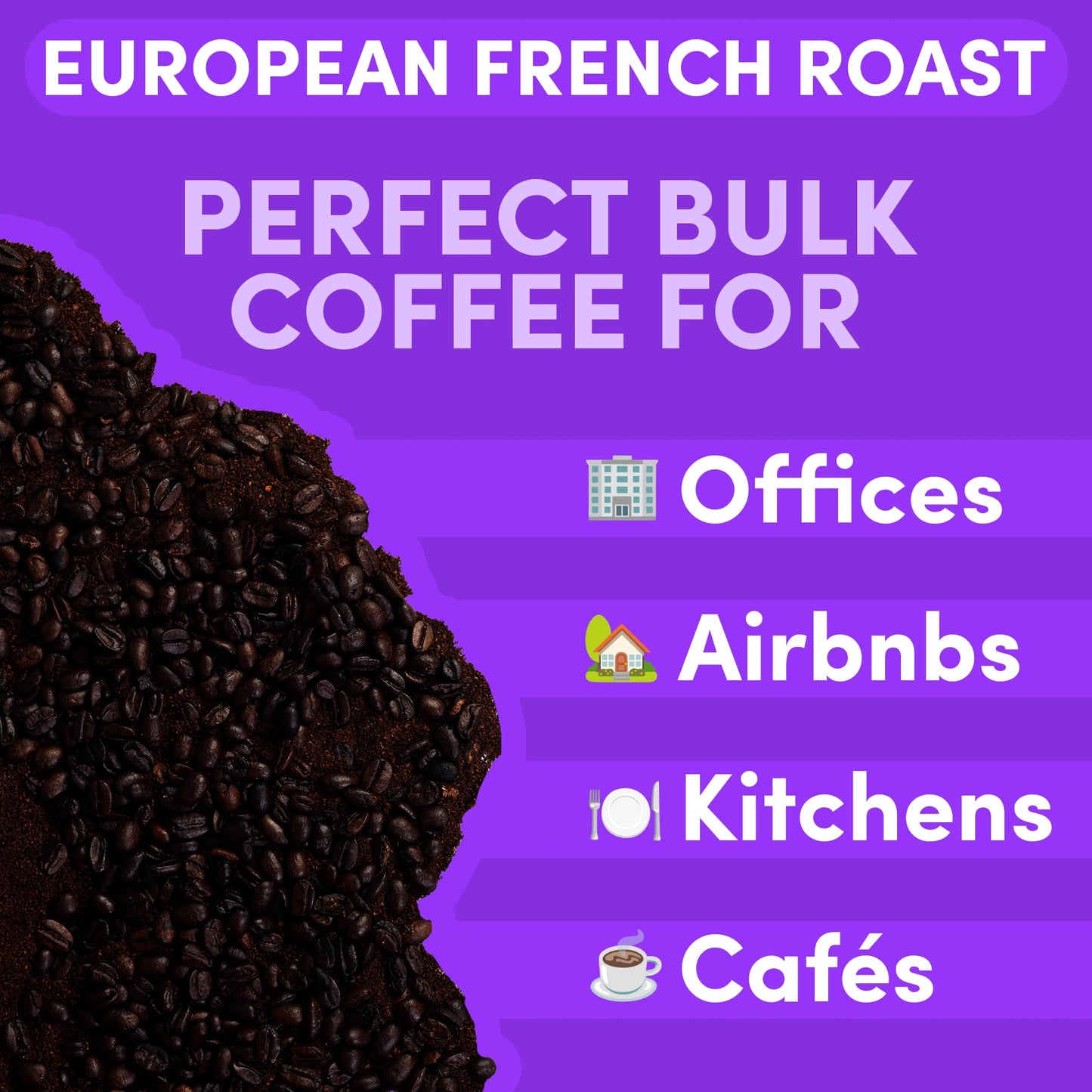 Sarasota Coffee Whole Bean Cubano European French Roast | Dark Roast Gourmet Coffee Beans | Low Acid, Mold Free, Specialty Grade Bulk Coffee Beans | 5lb (80 oz)
