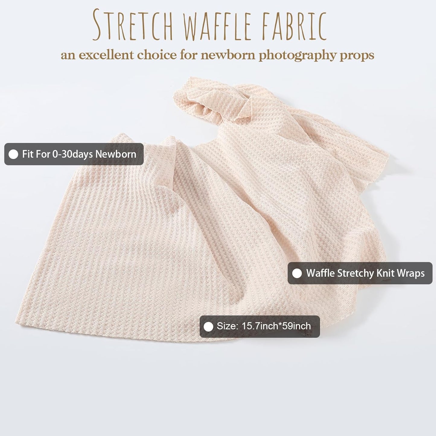 ForBaysy Newborn Photography Props for Baby Boys and Girls Newborn Wraps for Infant Baby Photoshoot Waffle Texture Knit