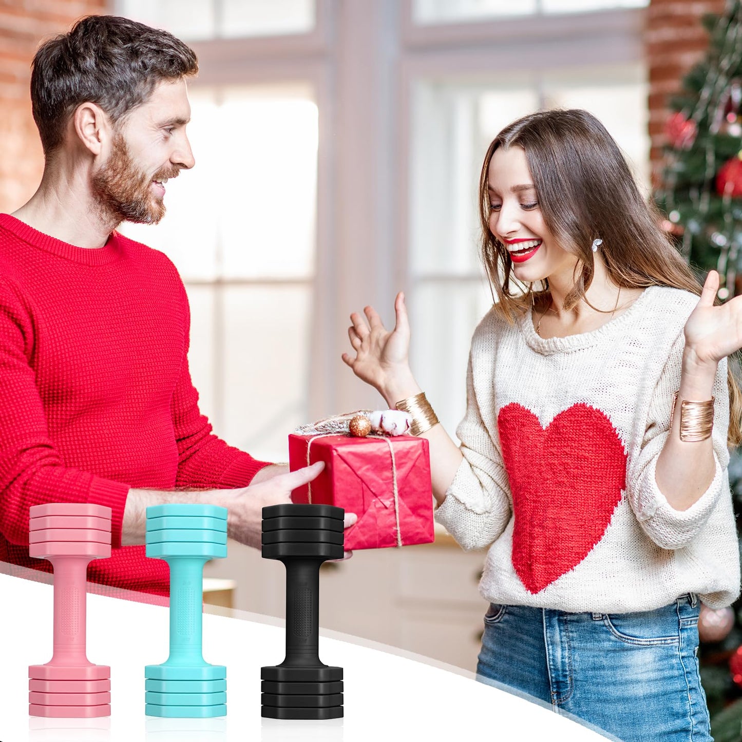 EQUIPRO Adjustable Dumbbell Set, 4 in 1 Weights for Women at Home, Hand Weights Dumbbells for Women, Each 2lb 3lb 4lb 5lb Fast Adjust Weight with Soft TPU Handle for Home Gym Exercise Training