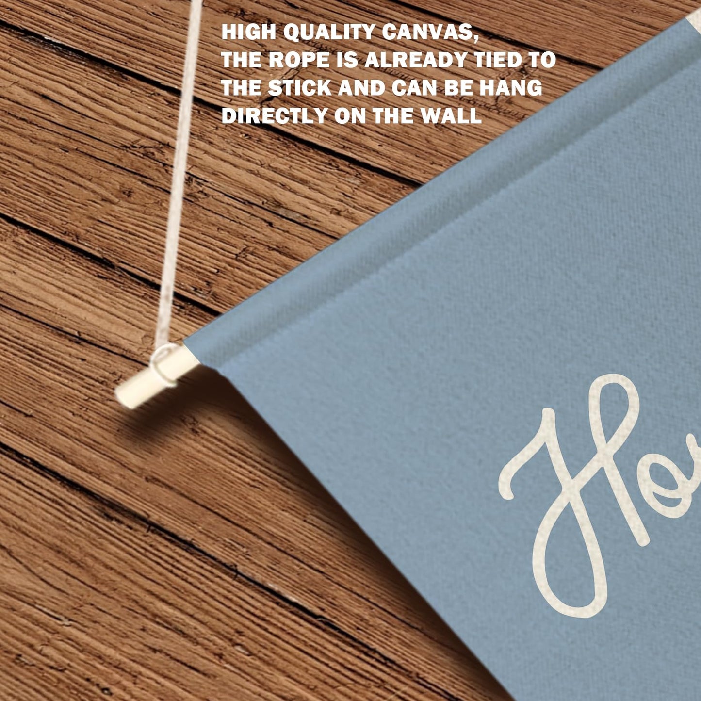 Qpenm Howdy Baby Blue Preppy Wall Hanging Canvas Banner, Western Nursery Decor, Trendy Aesthetic Blue Howdy Hanging Pennant Flag Posters Prints for Cowboy Cowgirl Room Decor