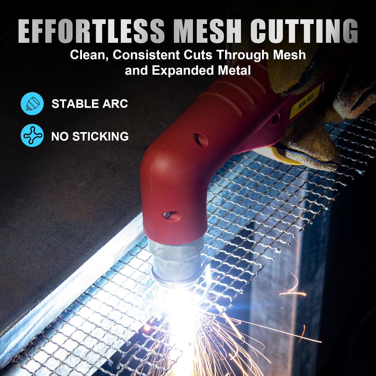 AZZUNO Plasma Cutter 65Amps, Non-Touch Pilot Arc, 110/220V Dual Voltage Large LED Display Plasma Cutting Machine, IGBT Inverter Air Sensor Technology, Max Cut 1" Plate/Mesh Cutting