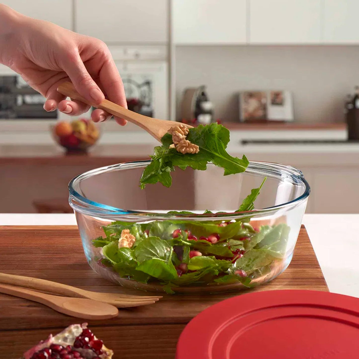 Ums 2.2 Quart Round Glass Baking Dish with Lid, Round Casserole Dishes for Oven with Lids, Borosilicate Glass Casserole Dish, Covered Casserole Dish with Lid, Food Storage Containers with Lids, Glass Storage Containers with Lids