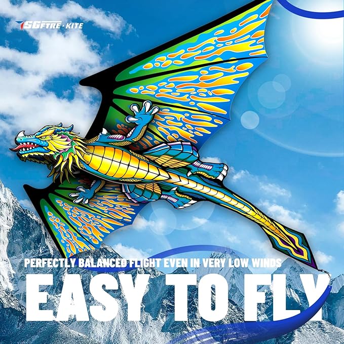 3D Red Pterosaur Kite for Boys & Adults Easy to Fly,Beach Trip Outdoor Games Single Line String with Tail,Beach Kite for Family Outdoor Activities