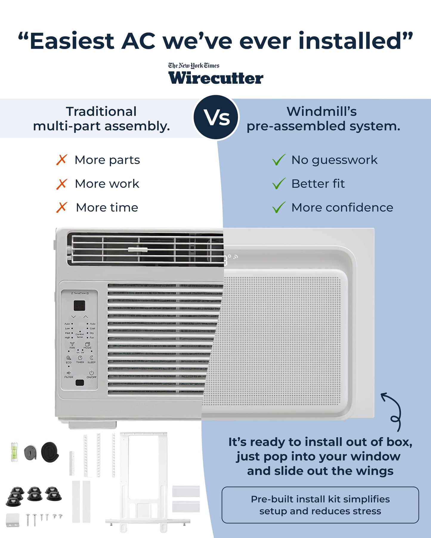 Windmill Window Air Conditioner - Quiet & Smart, Easy Install, Voice-Enabled, Remote & App Control AC Unit - 6,000 BTU