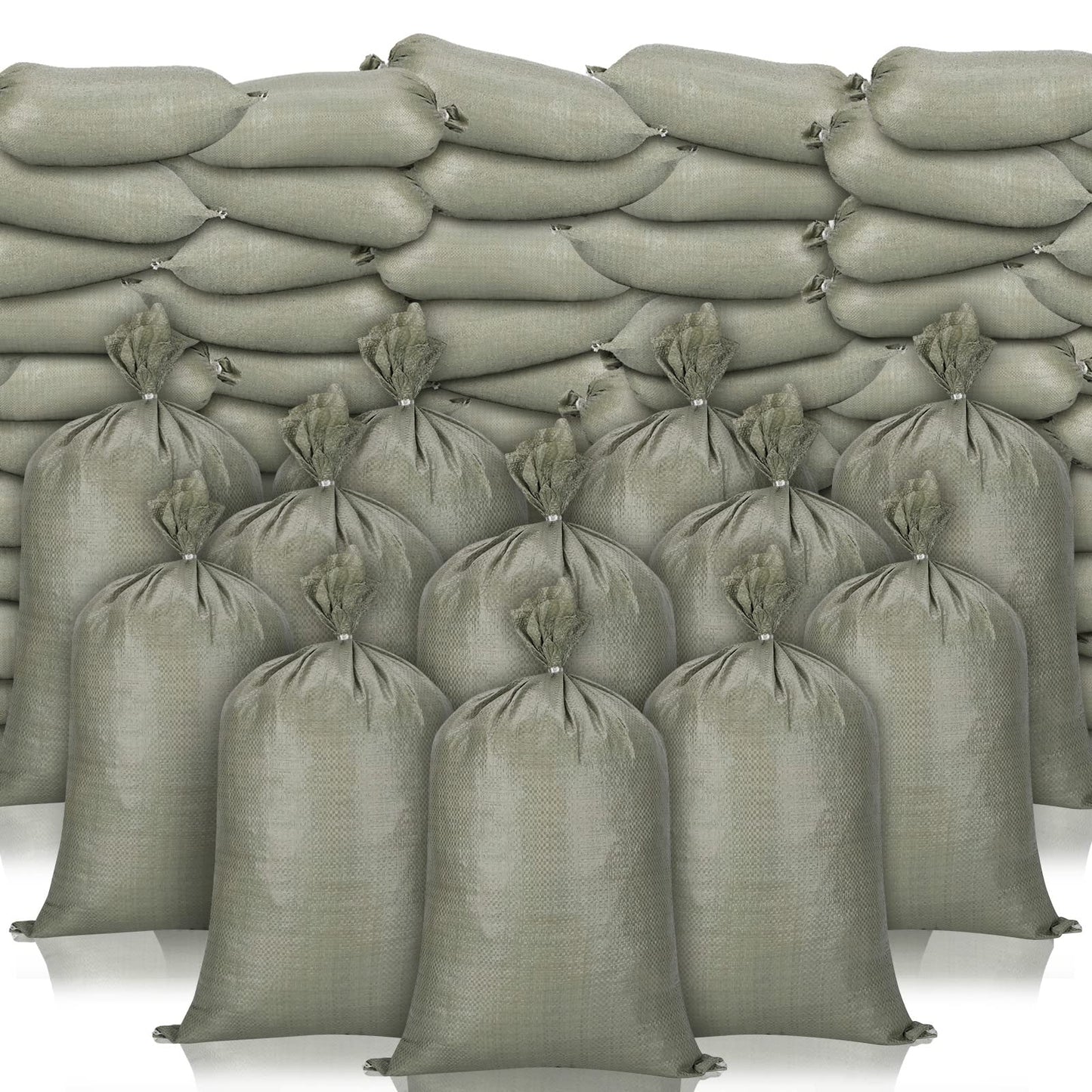 Nuenen 300 Pieces Heavy Duty Sand Bags with Ties Empty Woven Polypropylene Sand Bags Bulk for Hurricane Flooding, Sand Bags Flood Protection, Store Bags, 14" x 26"