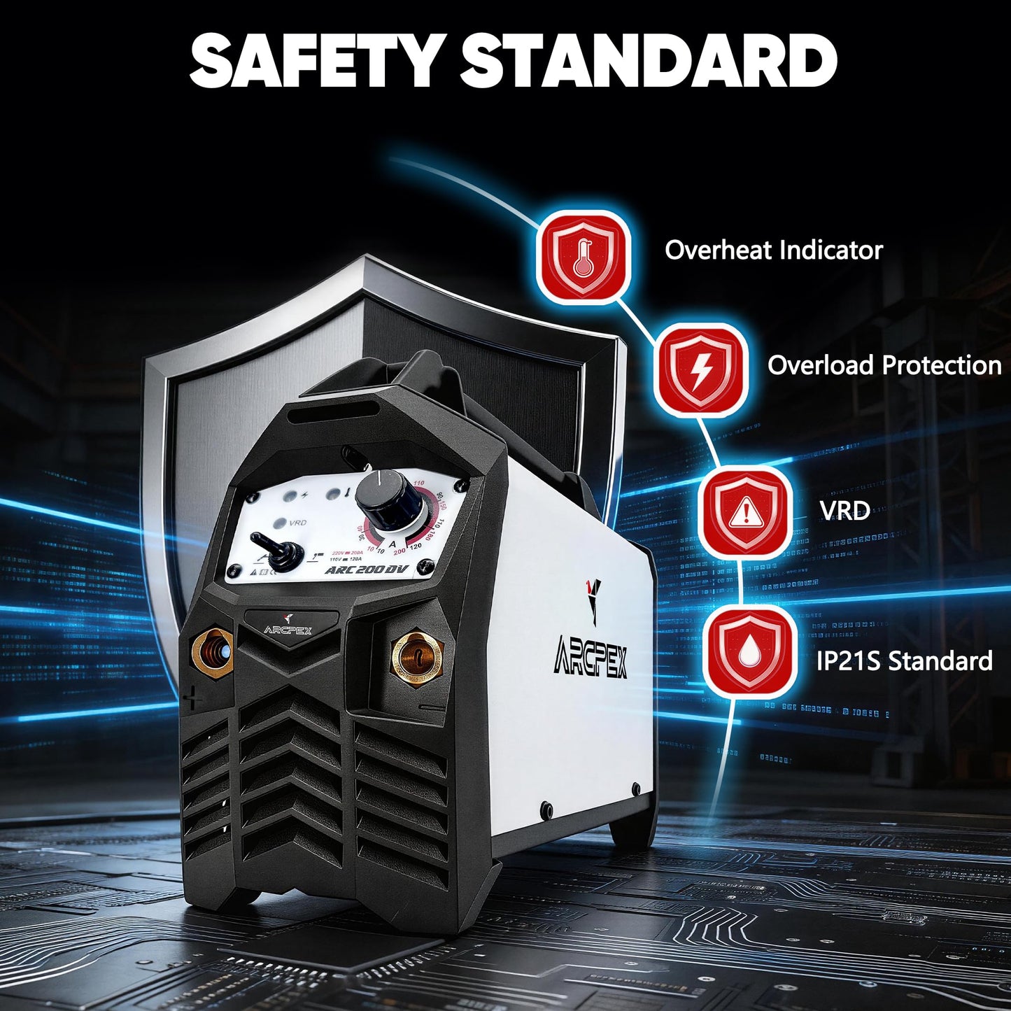 ARCPEX 200A Stick Welder 110V/220V, Mini Arc Welding Machine with 100% Pure Copper 10FT Cables, 2-in-1 Portable MMA/Lift TIG Welder for Farm Gate Repair, Truck Rack DIY, and Fence Fix