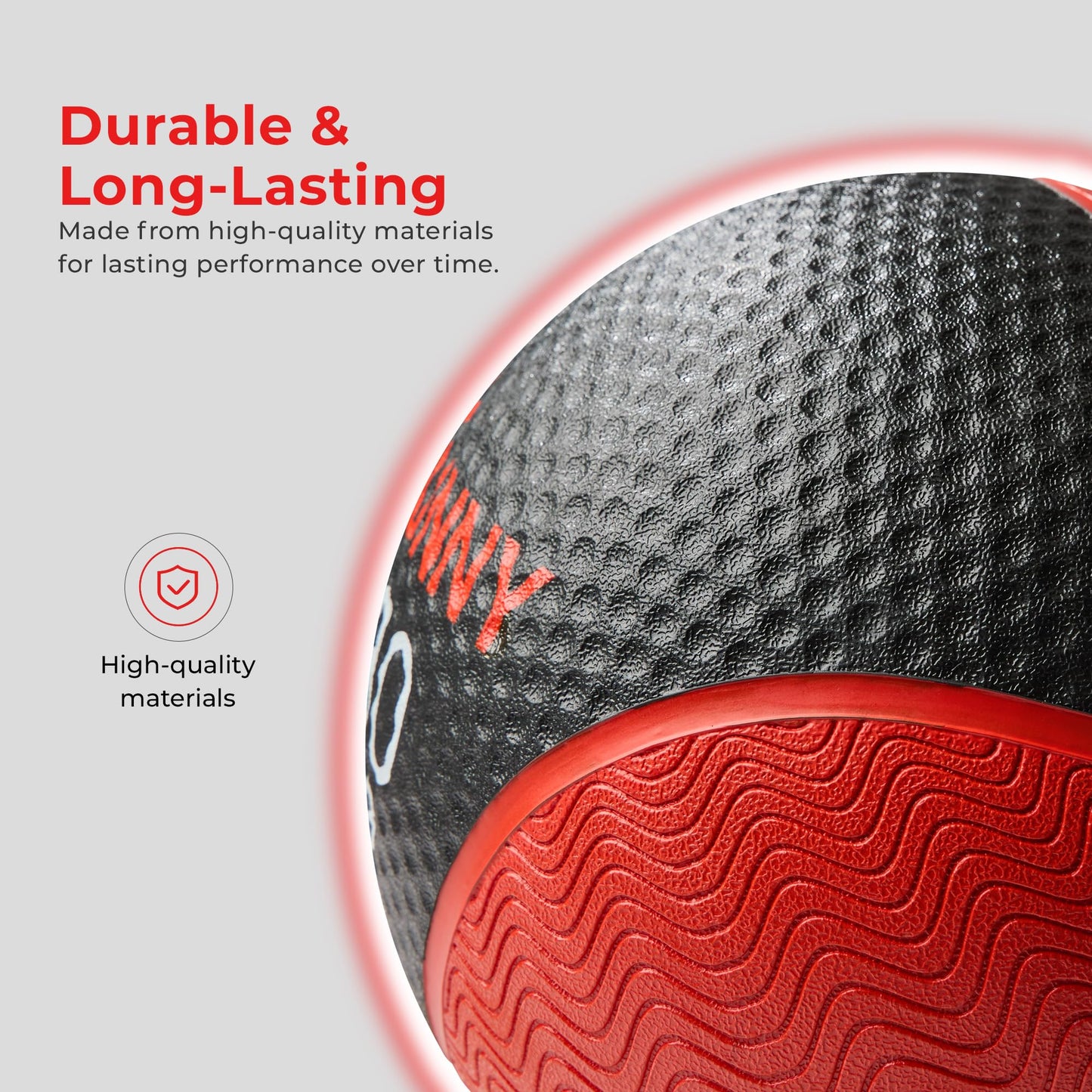 Sunny Health & Fitness 25LB Medicine Ball, Textured Rubber, Core Strength & Balance Training, Bouncing, Weight for Home Workouts SF-EB03-25