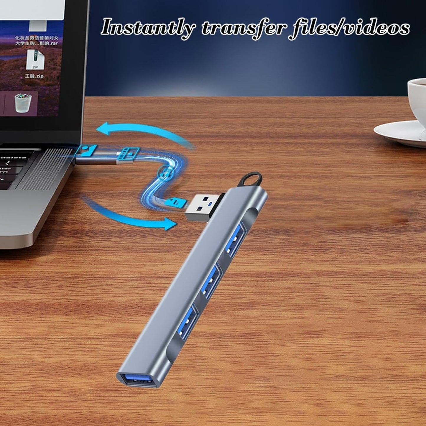 Generic 4 Multi-Function Hub Docking Station with USB Interface, USB Splitter with High-Speed Data Transmission