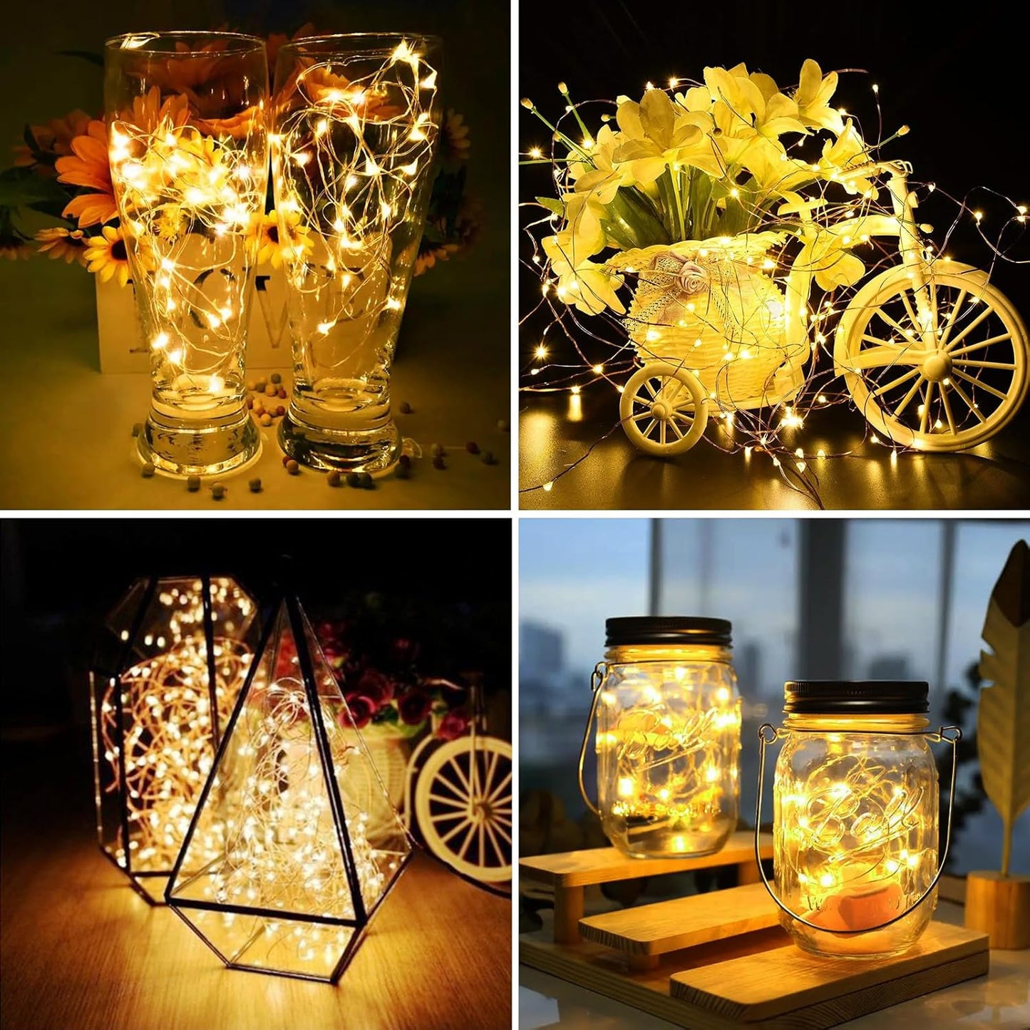 ZGWJ Fairy Lights - 8 Pack Battery Operated 7ft Mini LED String Lights | Warm White for DIY Decor