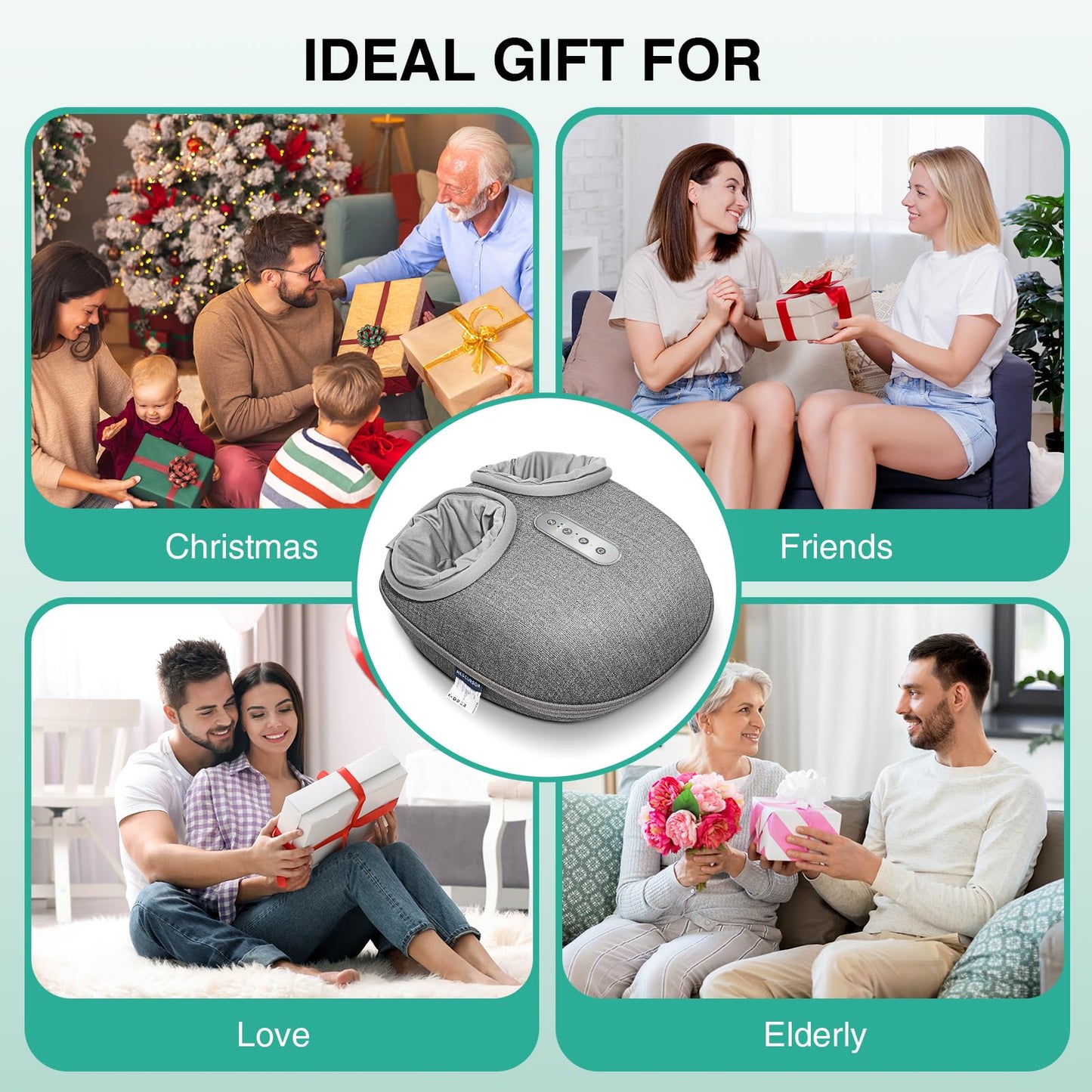 Medcursor Foot Massager with Heat - Shiatsu Deep Kneading, Delivers Relief for Tired Muscles and Plantar, Multi-Level Settings & Adjustable Intensity for Home, Gifts for Women Mom