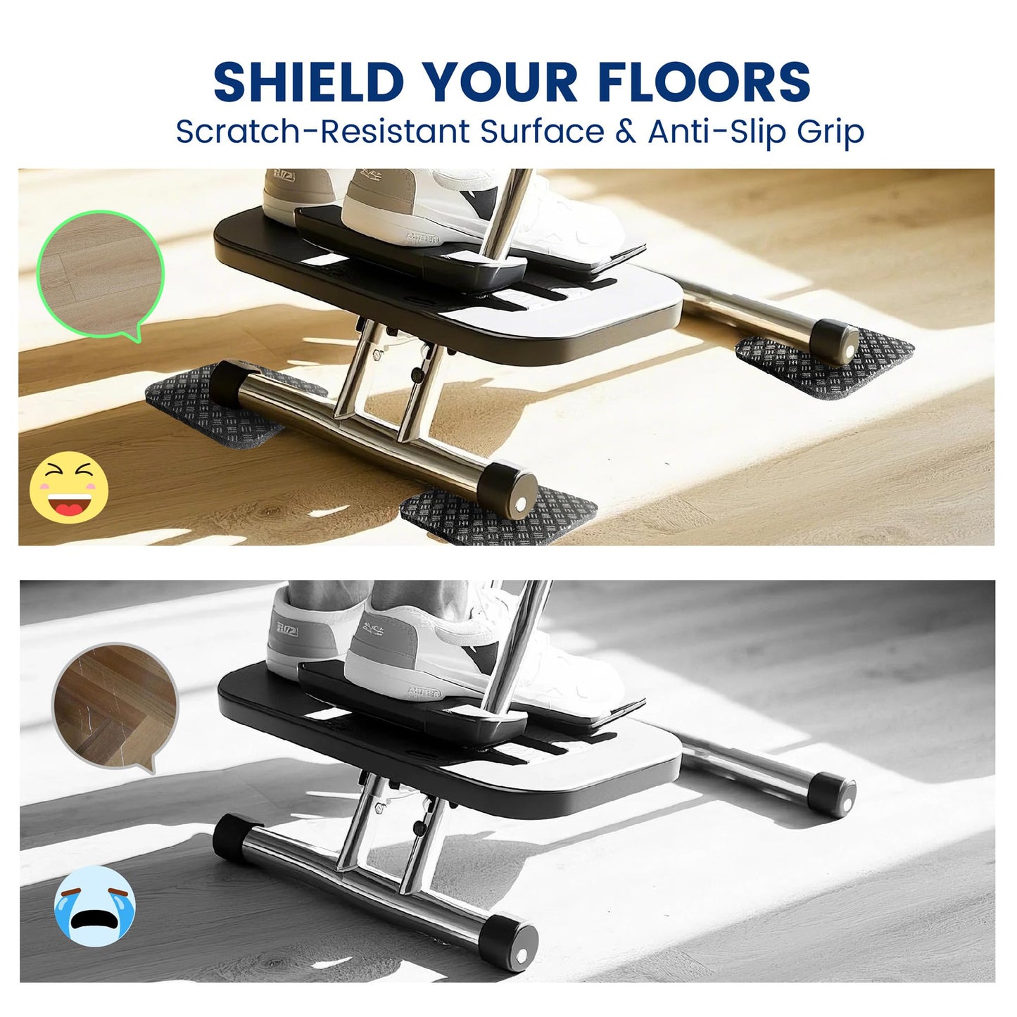 Non-Slip Walking Pad Mat, Treadmill Mat Pad for Carpet Hardwood Floors, Anti Vibration Exercise Equipment Mat for Under Treadmill & Exercise Bike Rowing Machine (6, Square, 4 x 4 x 0.2 inch)