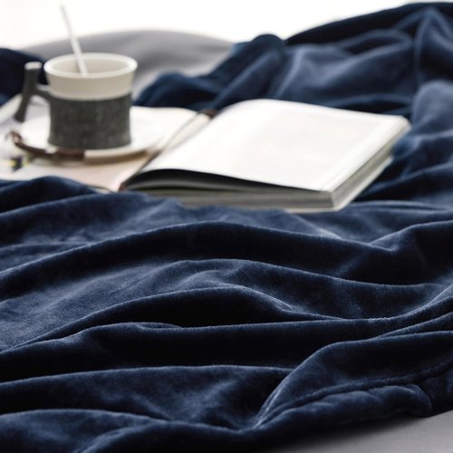 Bedsure GentleSoft Fleece Bed Blanket - Soft, Lightweight, Plush Navy Luxury Blanket | Full Size 84x90 Inches