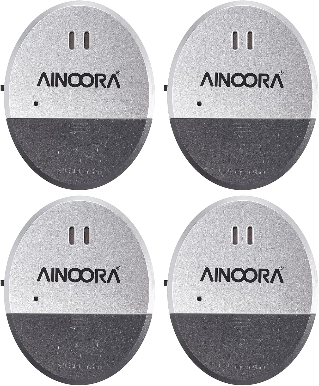 AINOORA 4 Pack, 130dB Window Alarms Loud Glass Break Sensor & Vibration Alarm for Home Security, Burglar Entry Detector