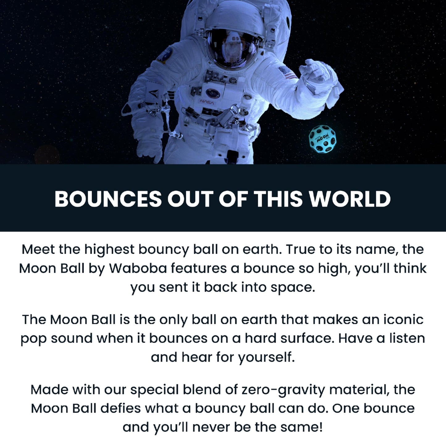 Waboba Gradient Moon Ball 2 Pack - Super Bouncy Wall Balls for Kids and Teens - Outdoor Sports Toy Gift - Rainbow & Undersea