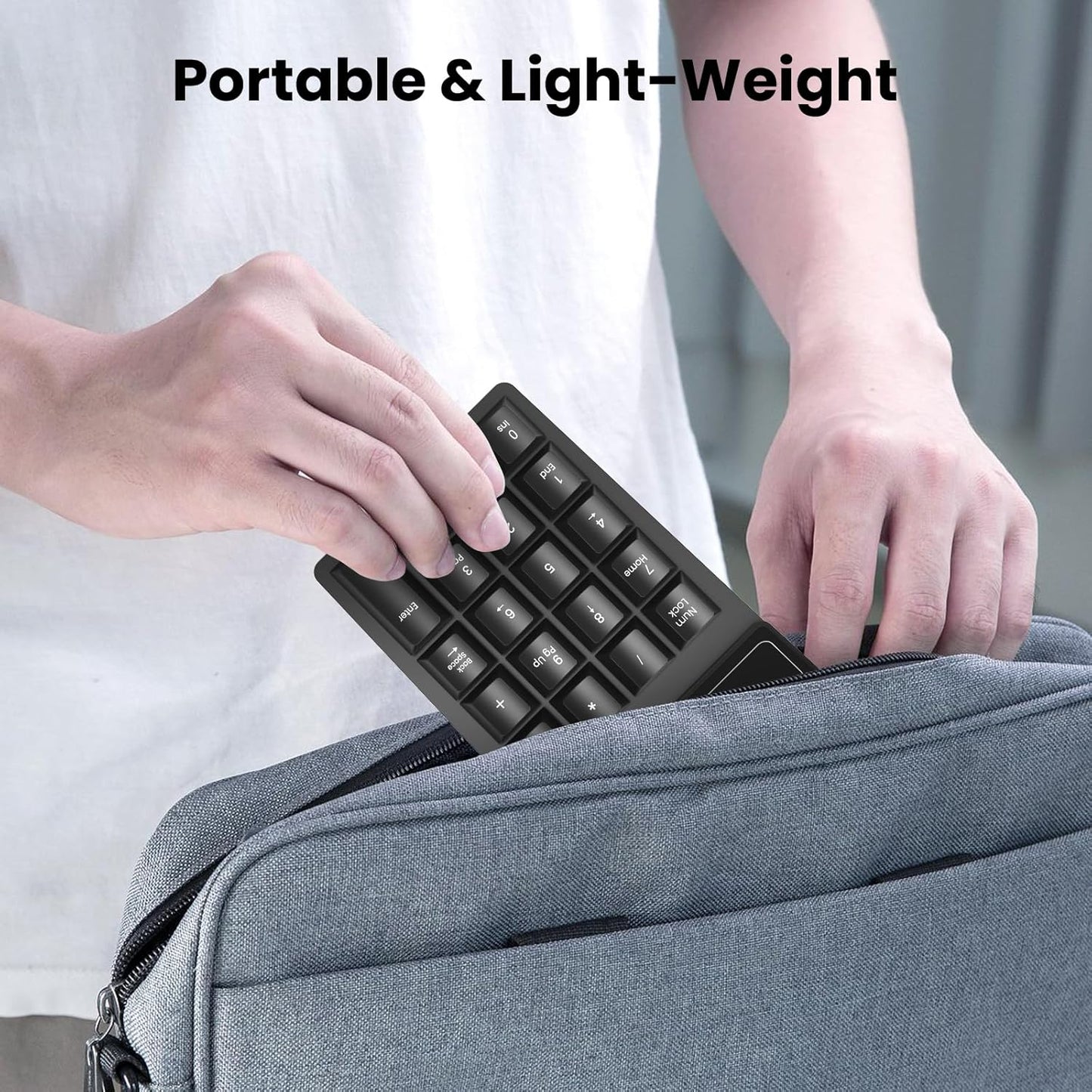 JPHTEK 19 Accounting Wired USB Numeric Keypad Key Number Pad Keyboard, Portable Financial Keyboard for Laptop PC