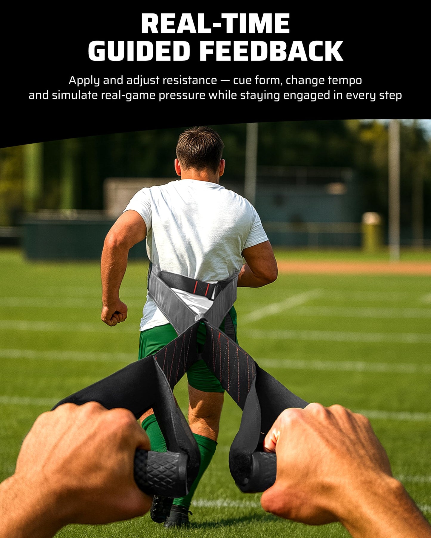 THEFITGUY Coach Speed Training Belt - Non-Elastic Partner Pulling Handles for Multidirectional Overspeed and Sprint Resistance, Ideal for Football, Soccer & Track