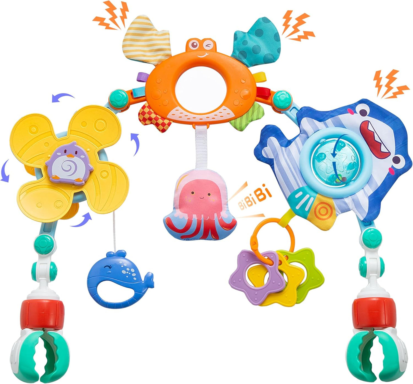 Skiennix Baby Stroller Arch Toy - Adjustable Sensory Activity Toy for Infants | Fits Strollers, Cribs & Car Seats